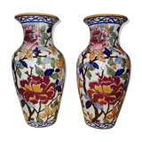 Pair of Gien vases model Peonies in perfect condition