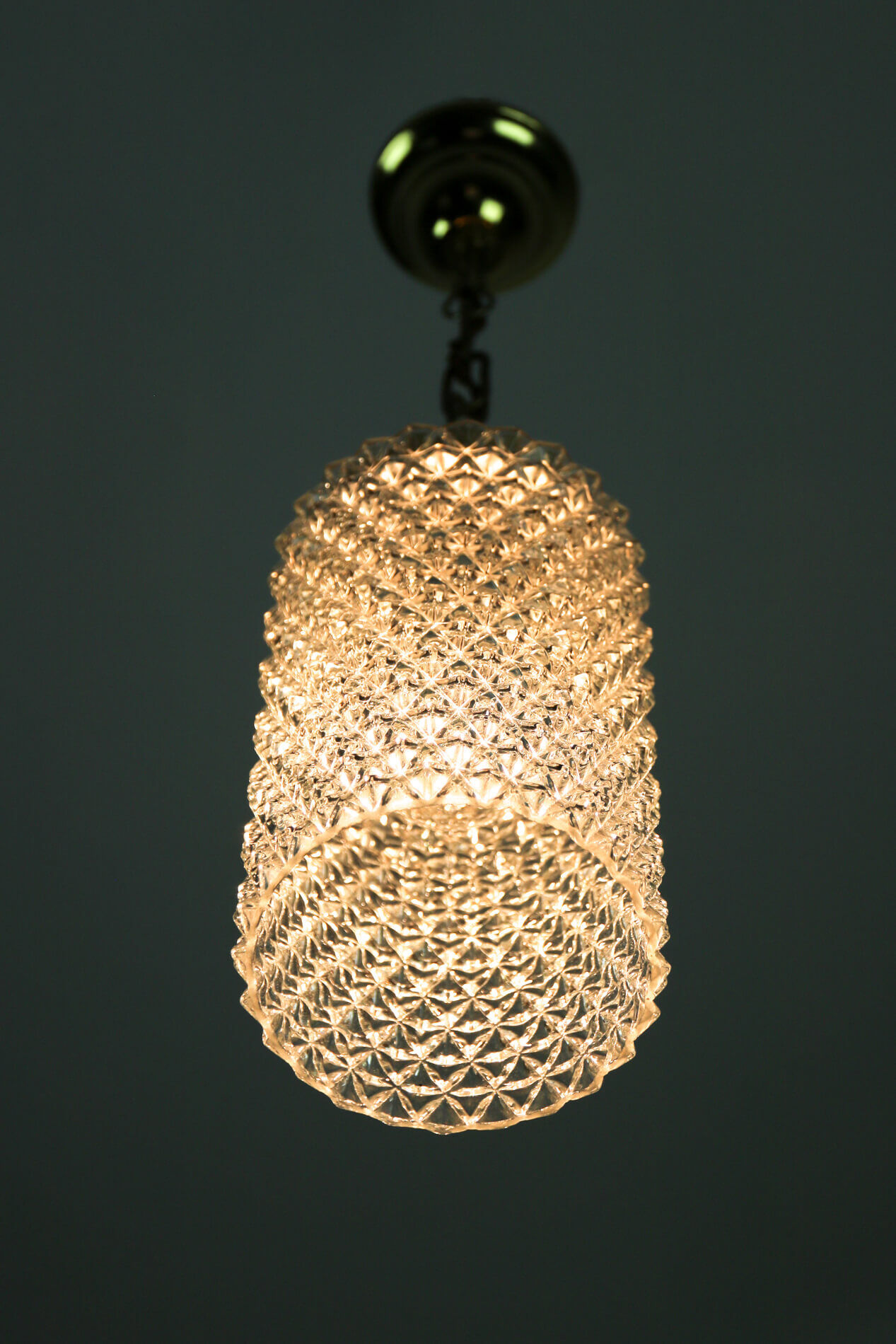 Crystal glass pendant lamp, 1960s