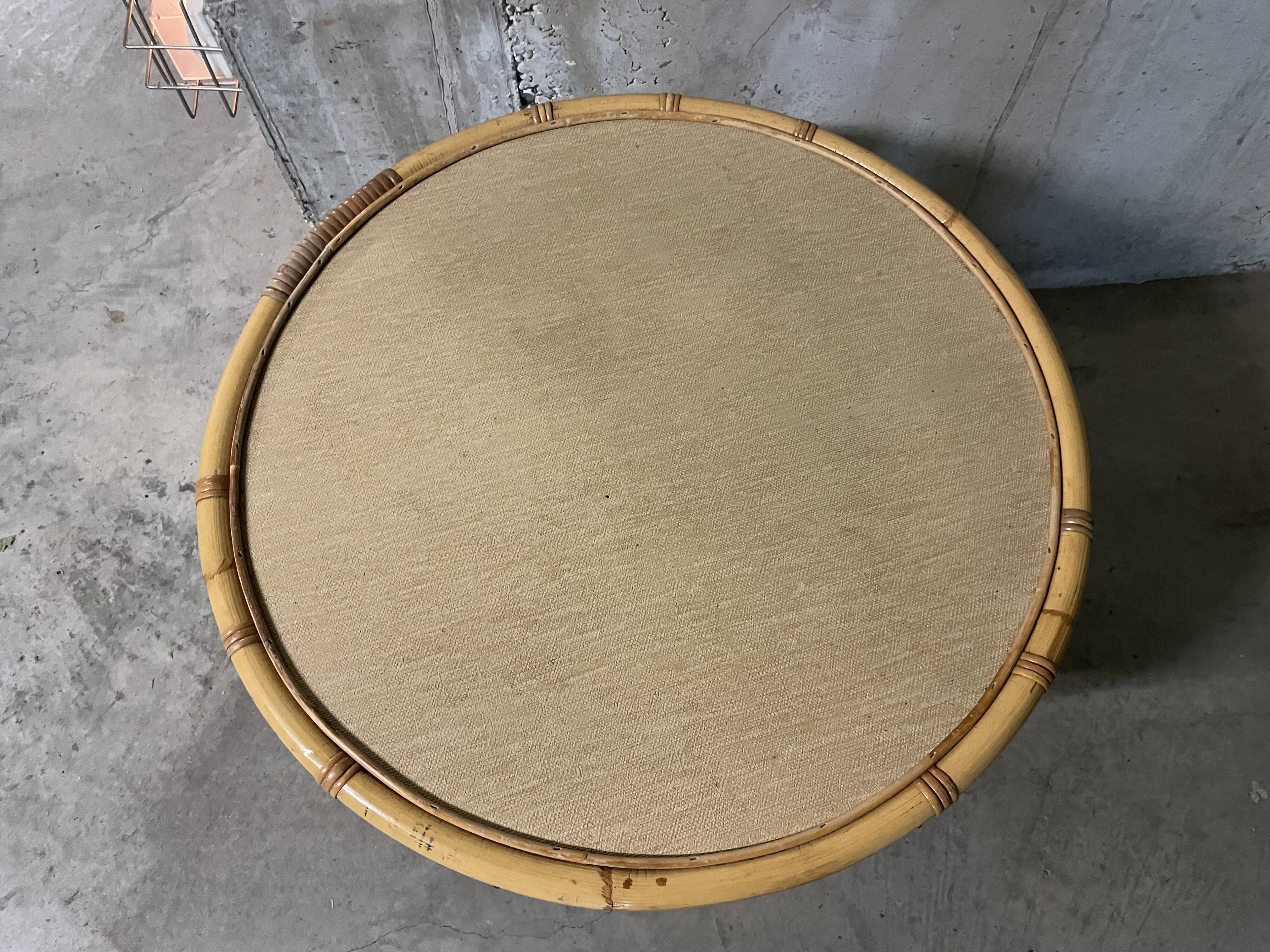 Rattan coffee table from the 70s