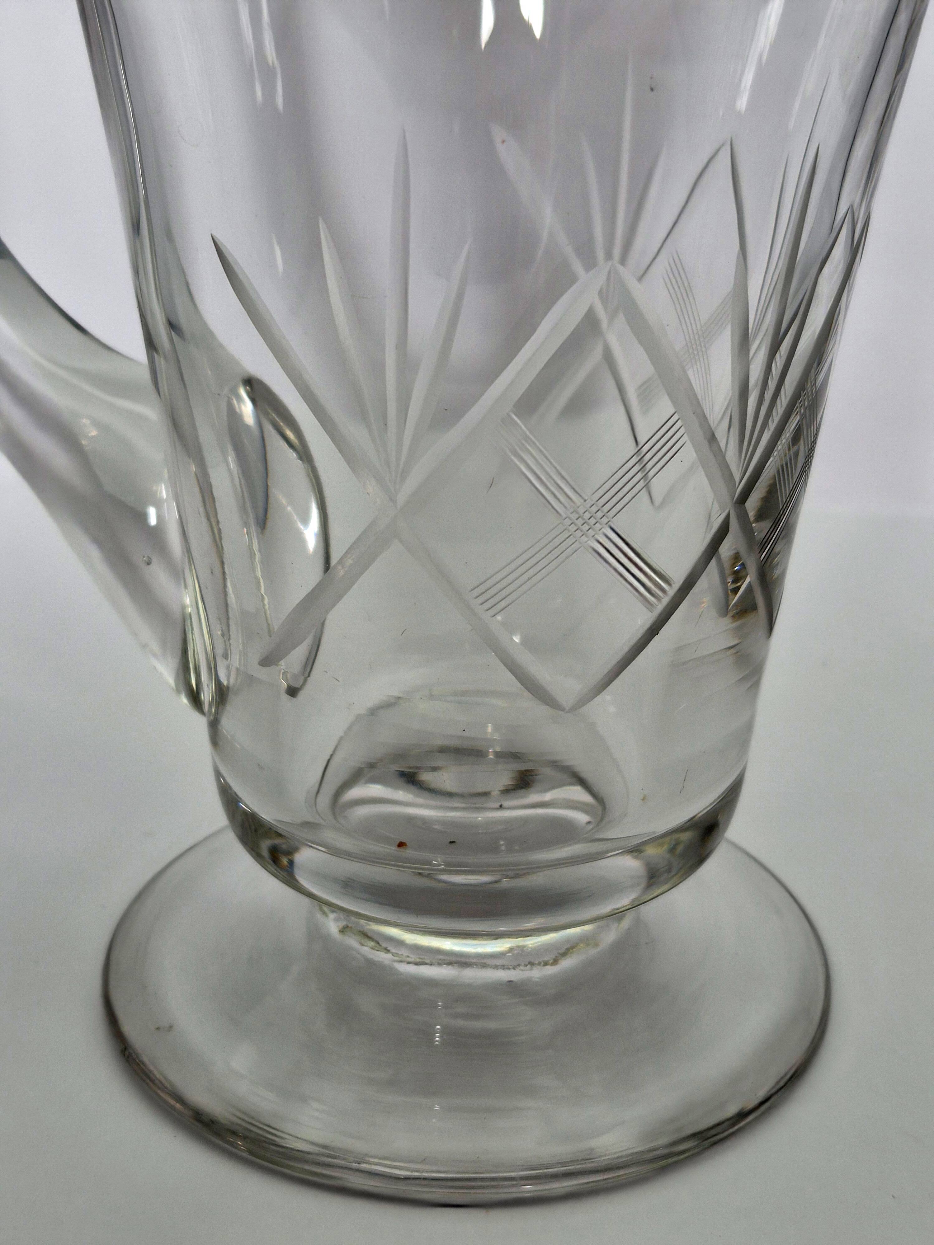 Cut crystal water jug from Fains – 21 cm – vintage