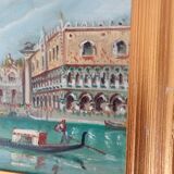 Old oil painting on canvas Venice "Piazza San Marco"