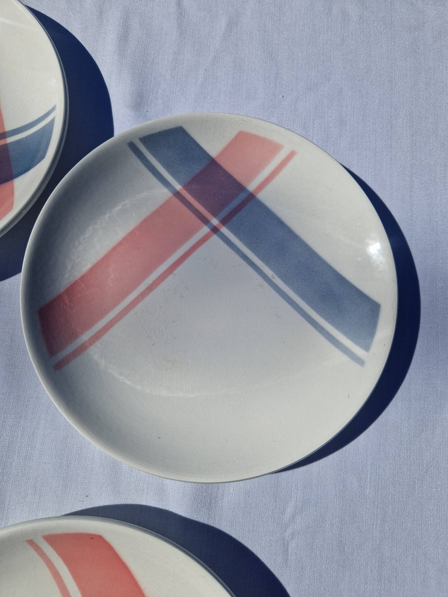 Lot De 5 Assiettes À Dessert Motif Nappe