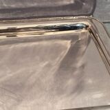 Rectangular top with handles in silver metal in Louis XVI style