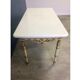 Antique wooden and marble coffee table