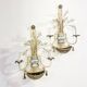 Pair of Silver Wrought Iron And Glass Wall Lights by Banci, Italy, 1940s