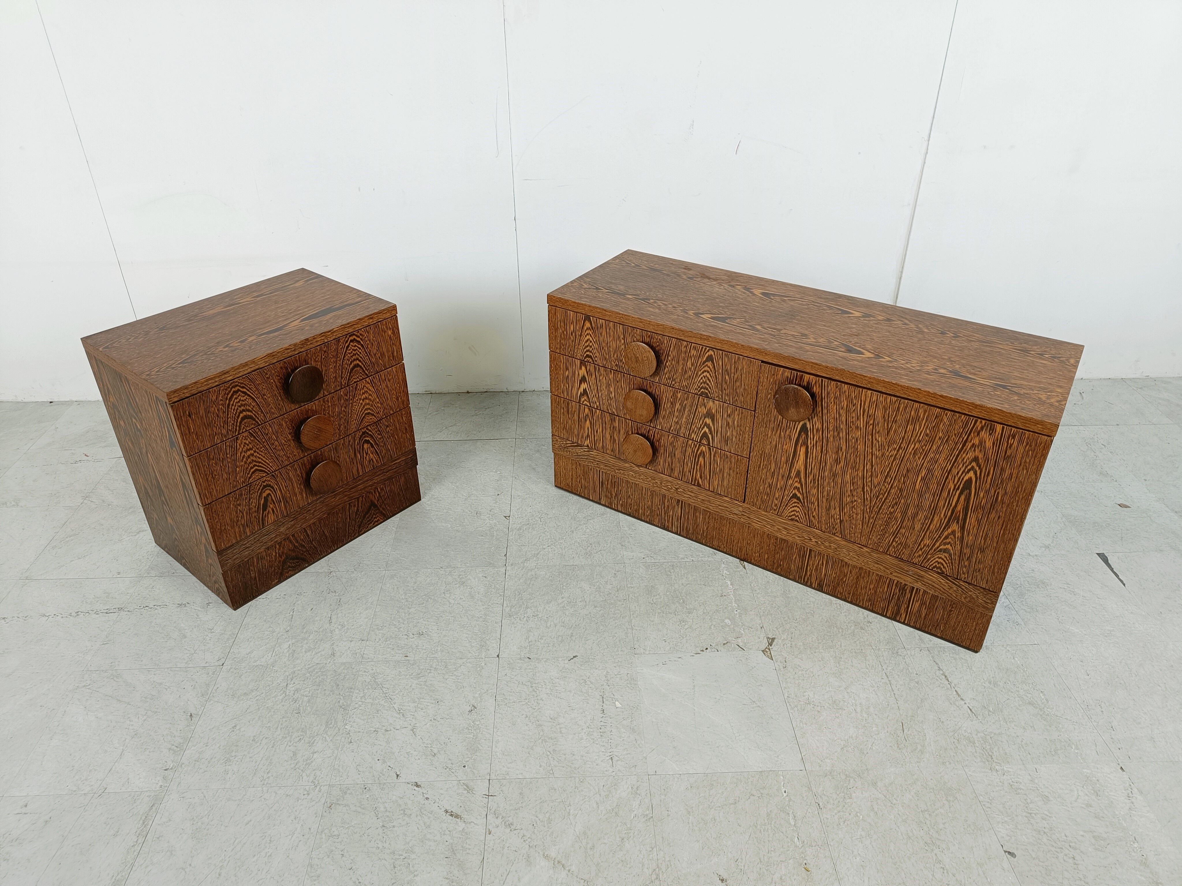 Set of brutalist cabinets, 1970s