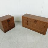 Set of brutalist cabinets, 1970s