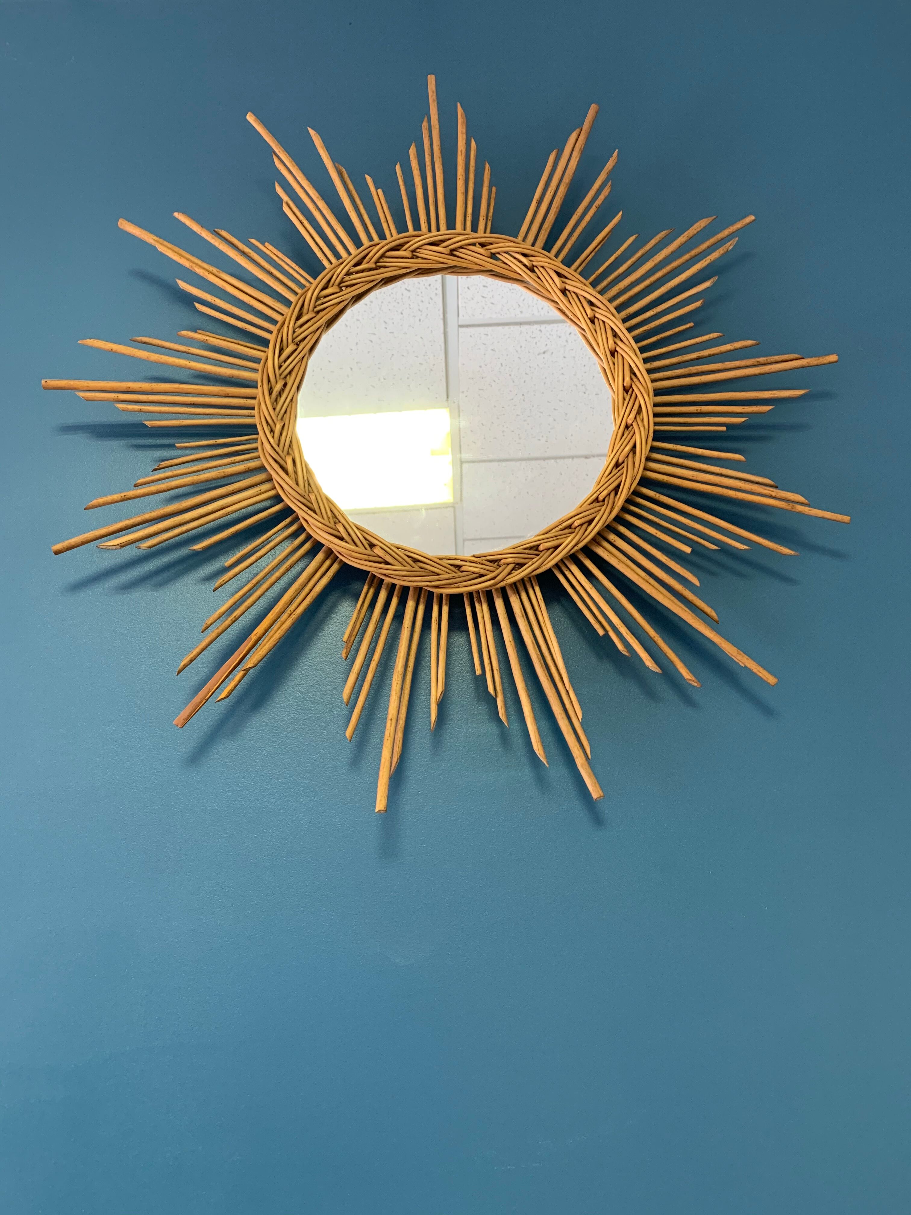 Wicker sun mirror 60cm