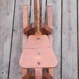 Rocking horse in raw and glazed wood