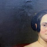 Oil on canvas by charles fournier portrait of femme au camee 1840