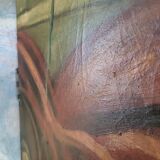 Rare paravent Art déco peint à la main dans le style de Michel-Ange