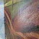 Rare Art Deco folding screen hand-painted in the style of Michelangelo.