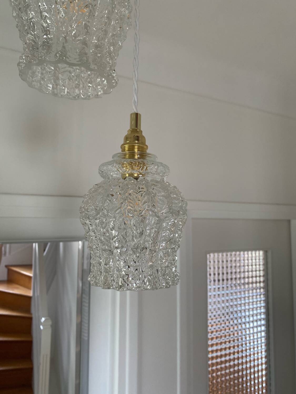 Triple suspension with vintage glass globes