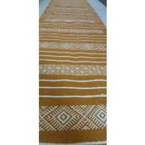 Hand-woven kilim hallway rug in natural wool