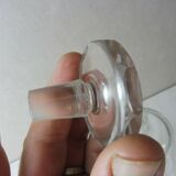 Ancient bohemian crystal carafe, flat coasts décor, from Czechoslovakia