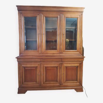 Vintage cherry bookcase with drawers and shelves