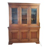 Vintage cherry bookcase with drawers and shelves