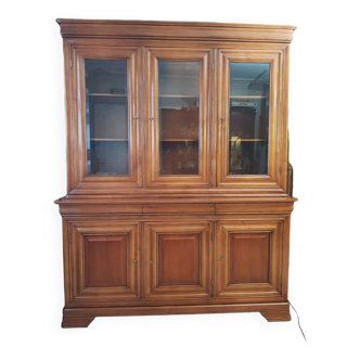 Vintage cherry bookcase with drawers and shelves