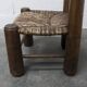 Brutalist children's chair by Charles Doudouyt 1960 oak and wicker