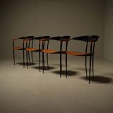 Set of 4 Post Modern Dining Chairs by Tetide Italy 1980s