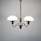 Mid-Century Brass Chandelier, Czechoslovakia, 1970s, Made in Jablonec Glass
