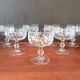 7 champagne coupes, vintage glass coupes