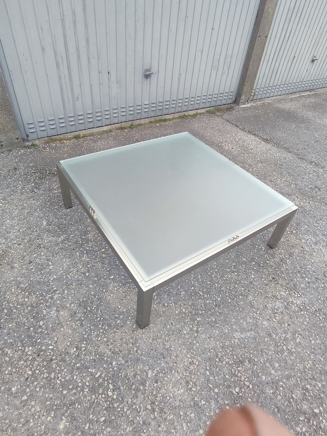 Table basse métal poli vintage 1950/1970