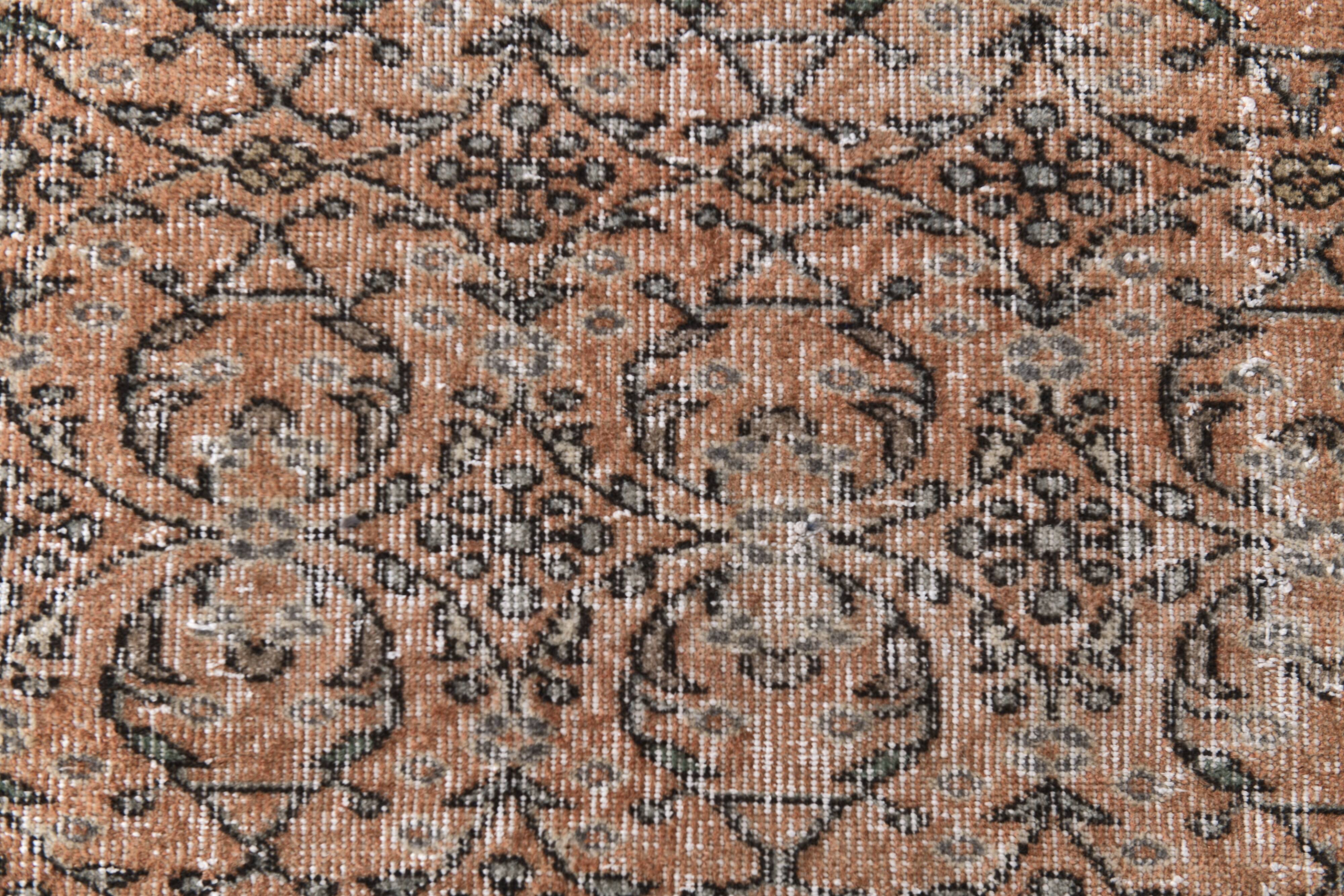 Brunt Orange & Beige Vintage Runner Rug 80x268Cm SK 240825