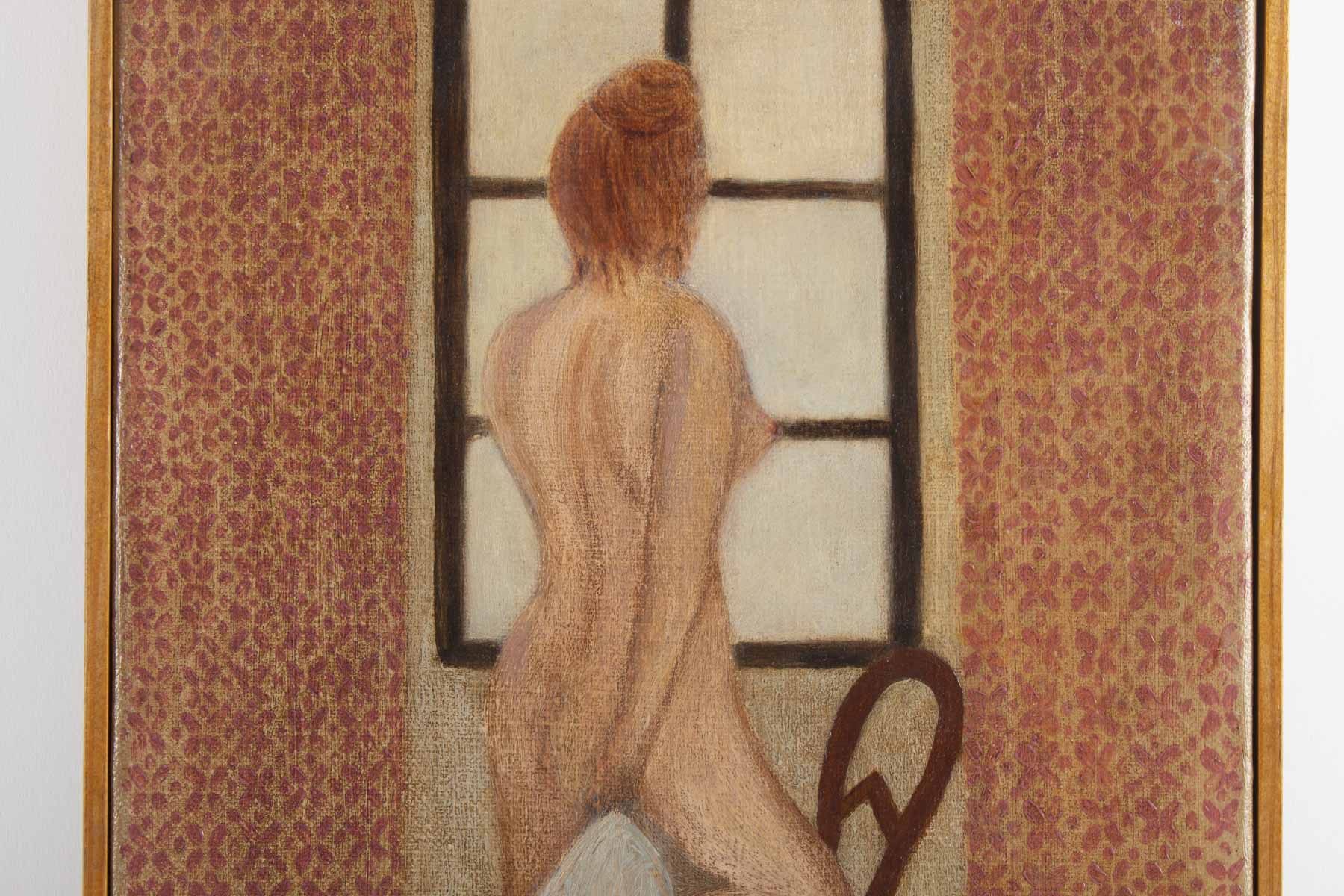 Painting, in front of a window