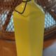 Glazed yellow stoneware bottle, 20th century.