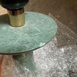 Paire de pieds de lampe en marbre vert