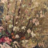 Signed flower bouquet painting