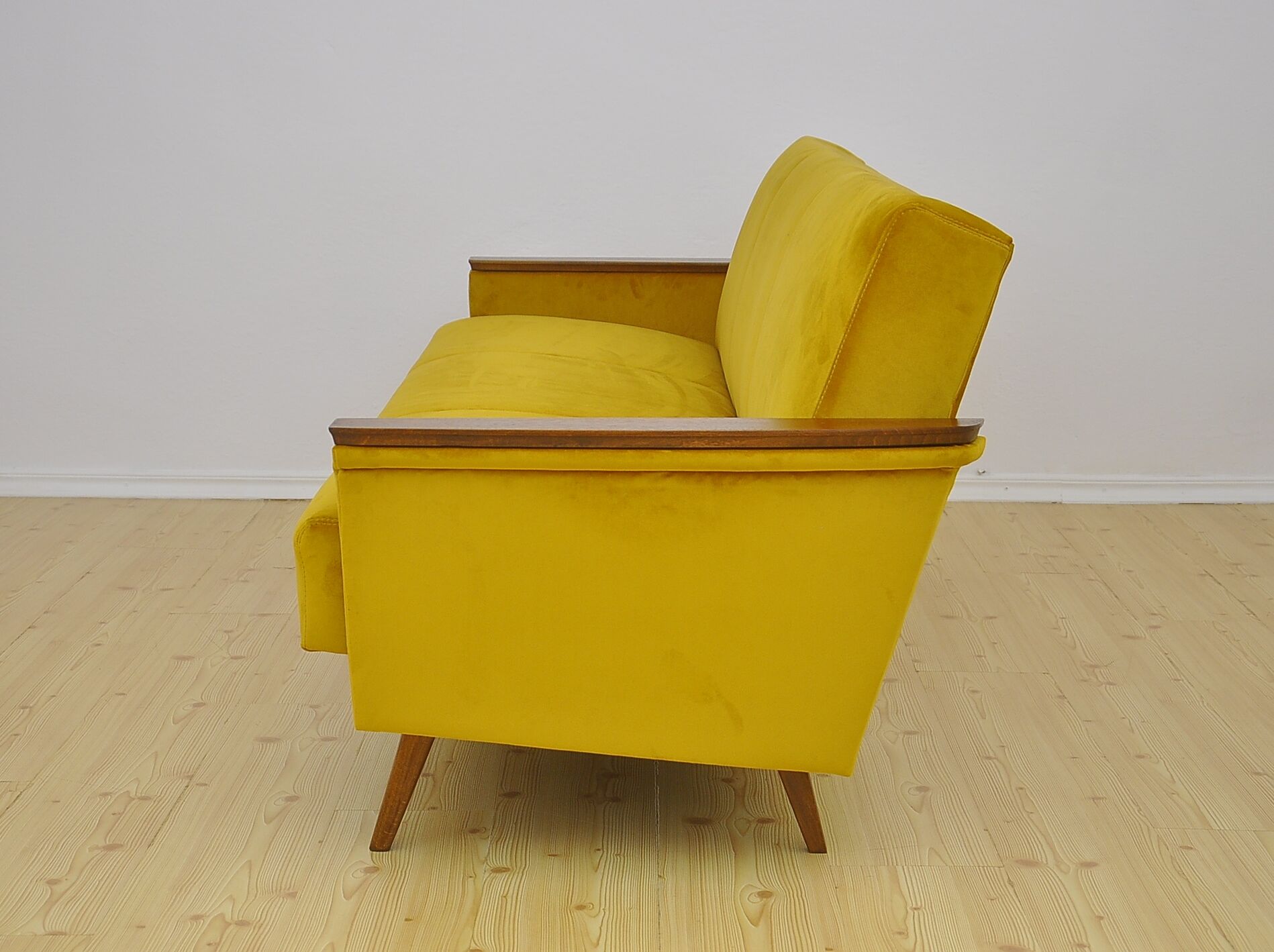 Velvet Daybed Sofa with fold-out function, 1960s