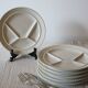 6 white Sarreguemines compartment plates