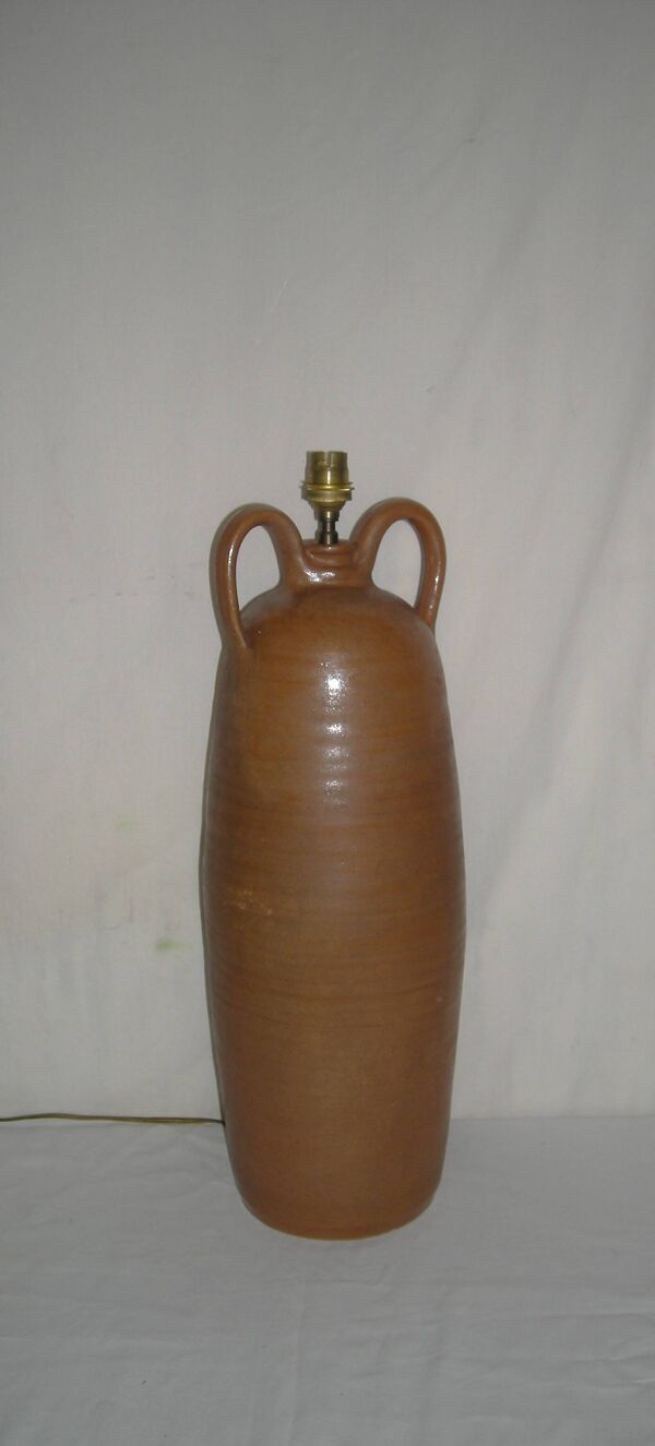 Pied de lampe en grès signé L M - des années 60 - 70