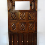 Coat rack cloakroom wood carved folk art