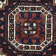 Ancient Afghan Baluch handmade carpet 44cm x 45cm 1900s, 1C384