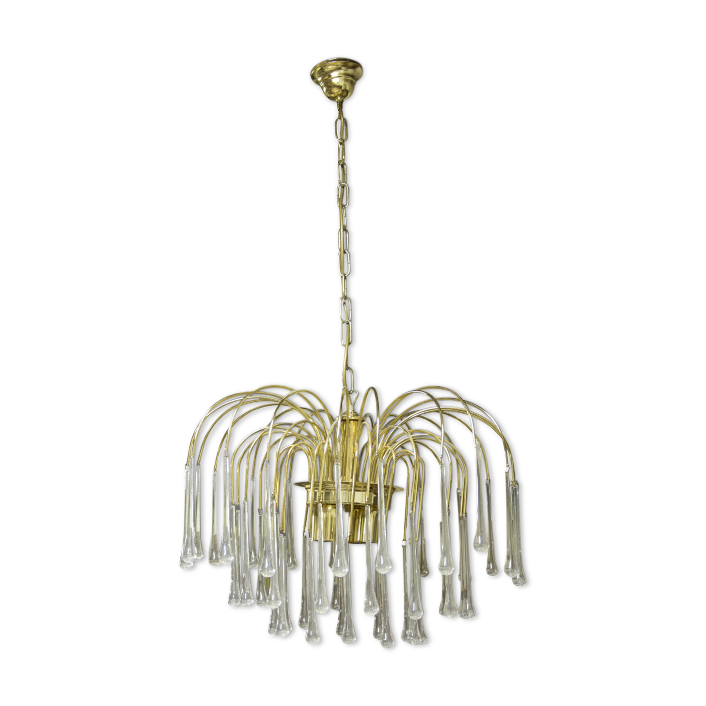 Chandelier vintage Murano glass Teardrop of Paolo Venini 1970 s