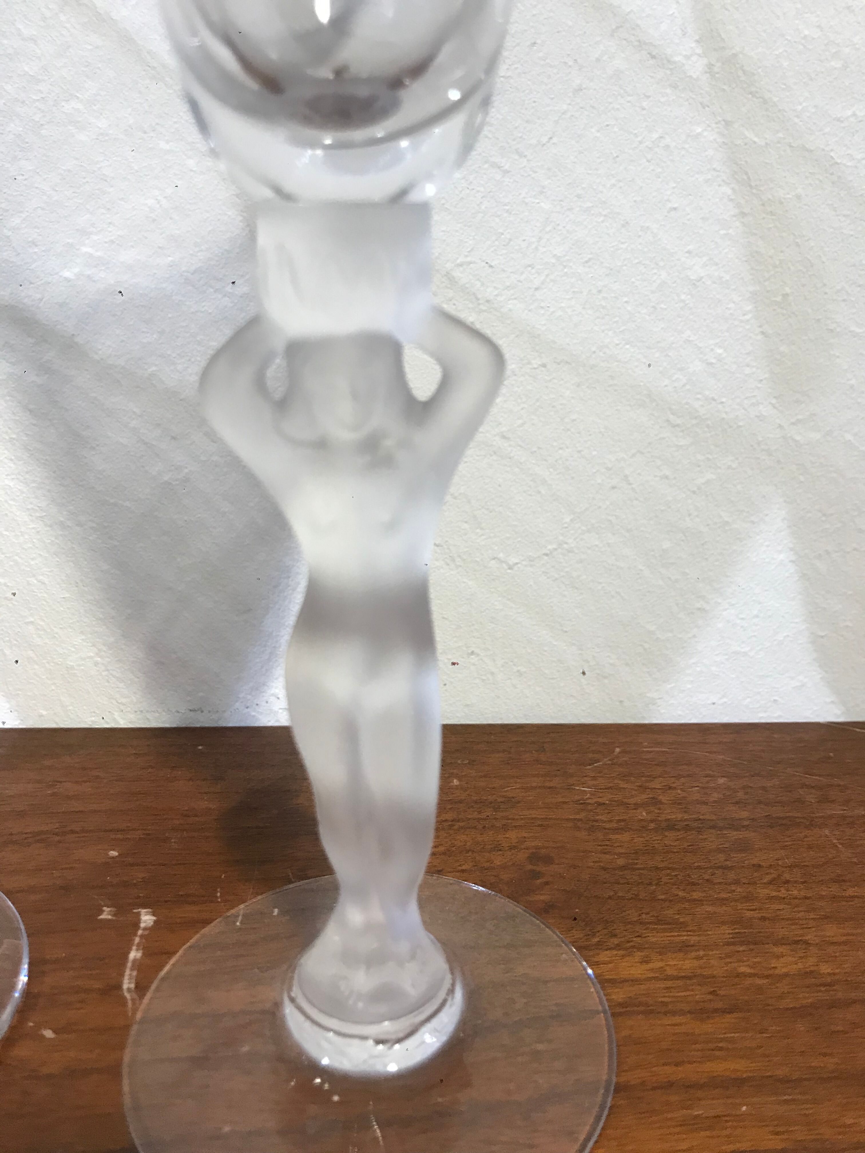 4 crystal champagne flutes from bacchus