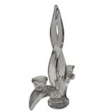 Vintage 1950s Art Deco Style Glass Candelabra - Sculptural Design