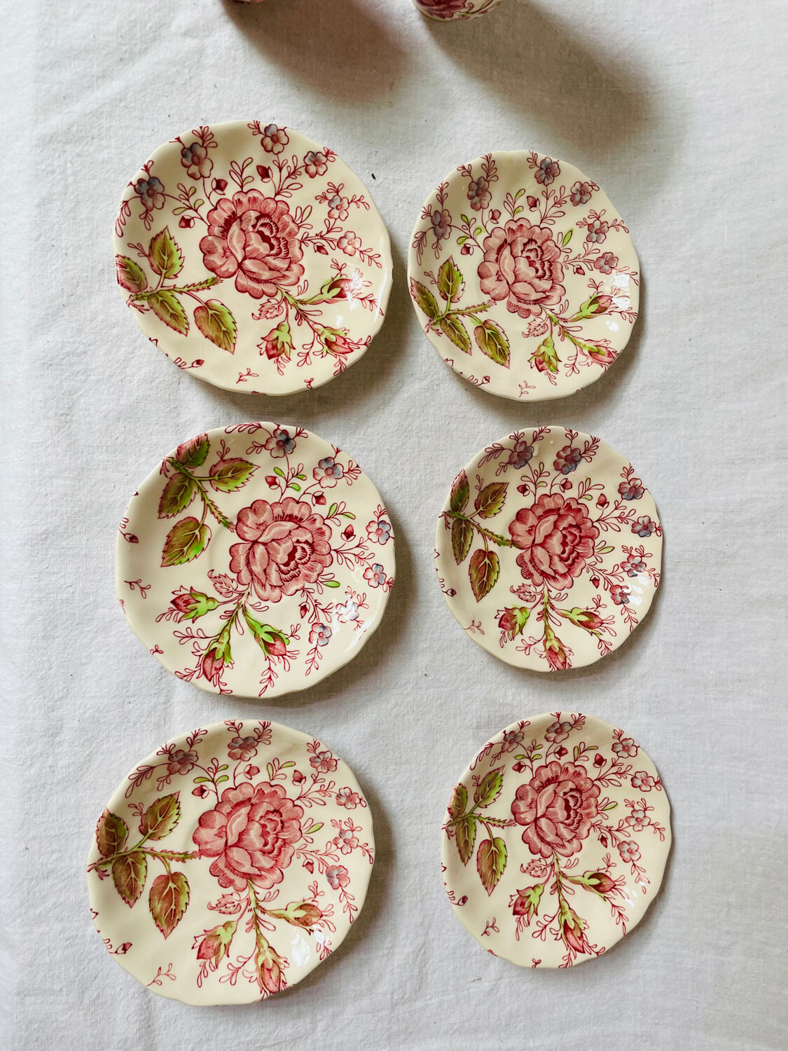 English chintz pink and caffé tea set johnson brothers