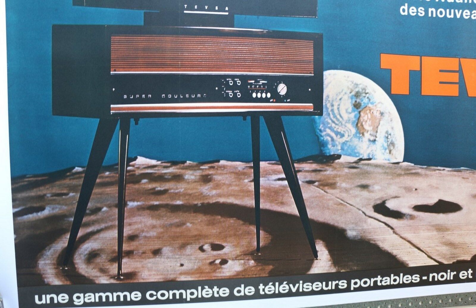 Poster tv set rocket apollo 1969 lem lm ditto teleavia 111