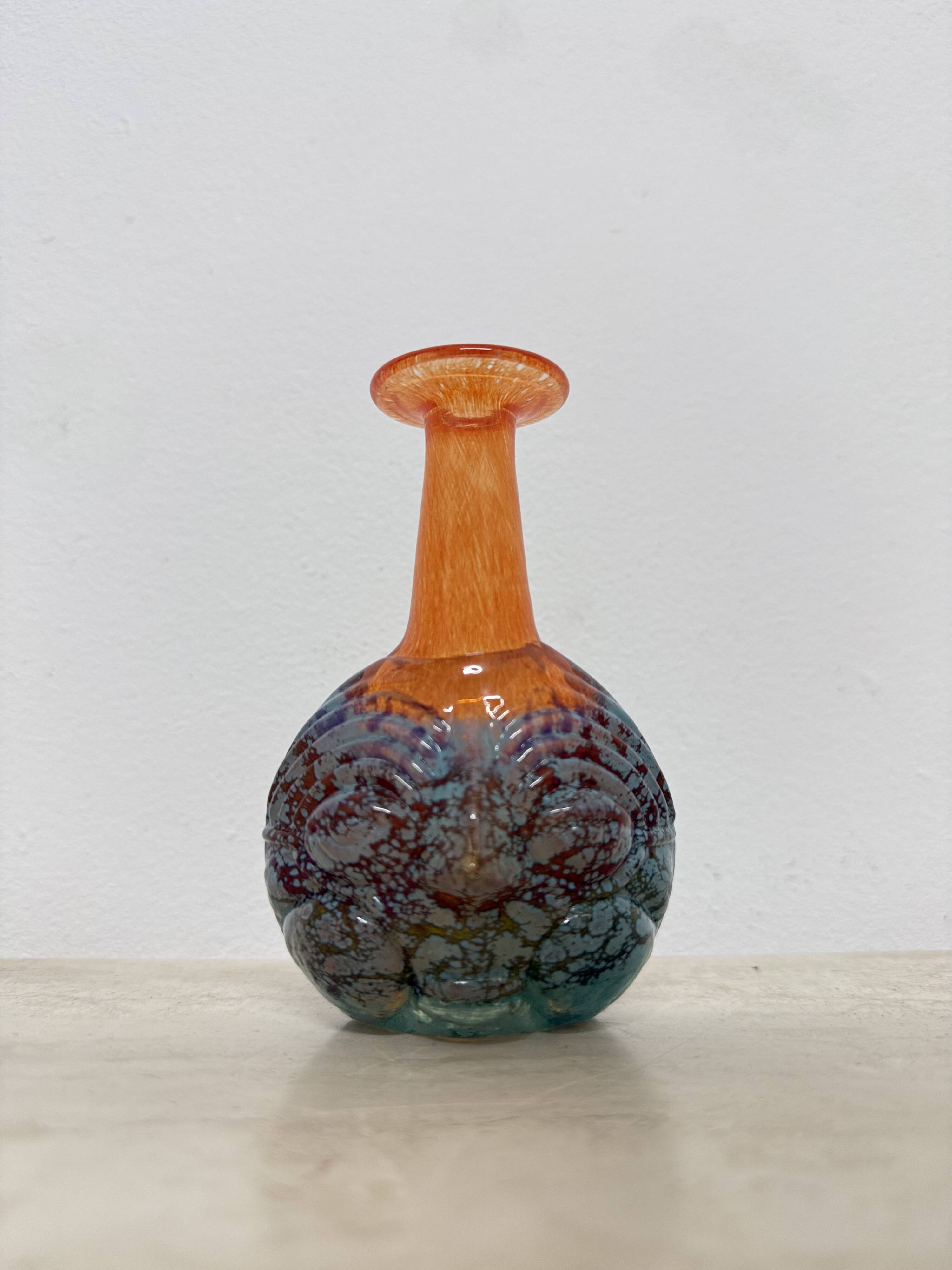 Rare Kjell Engman for Kosta Boda Sweden vase Rio face glass miniature vase