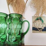 Vases à anse en verre vert émeraude