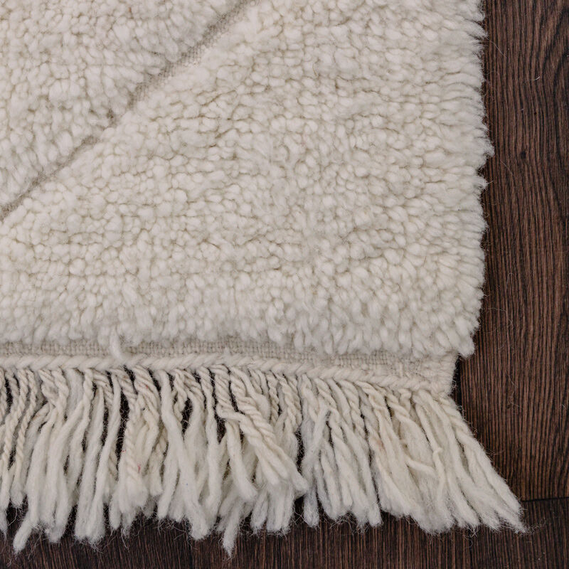 Berber carpet wool White 125x190 cm