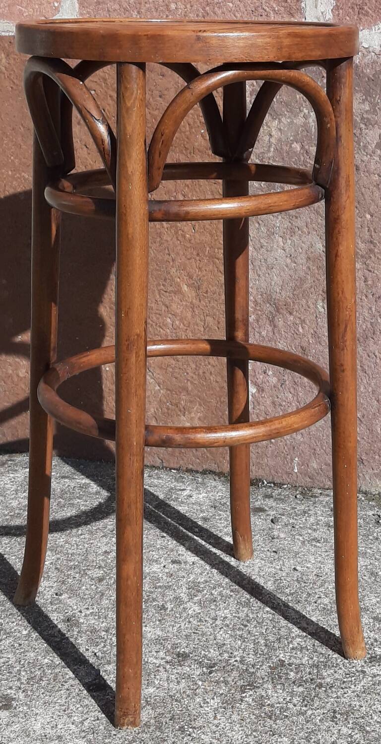 Tabouret de bar en bois courbé (style Thonet)