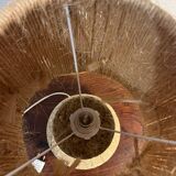 Recomposed stone lamp with rope shade