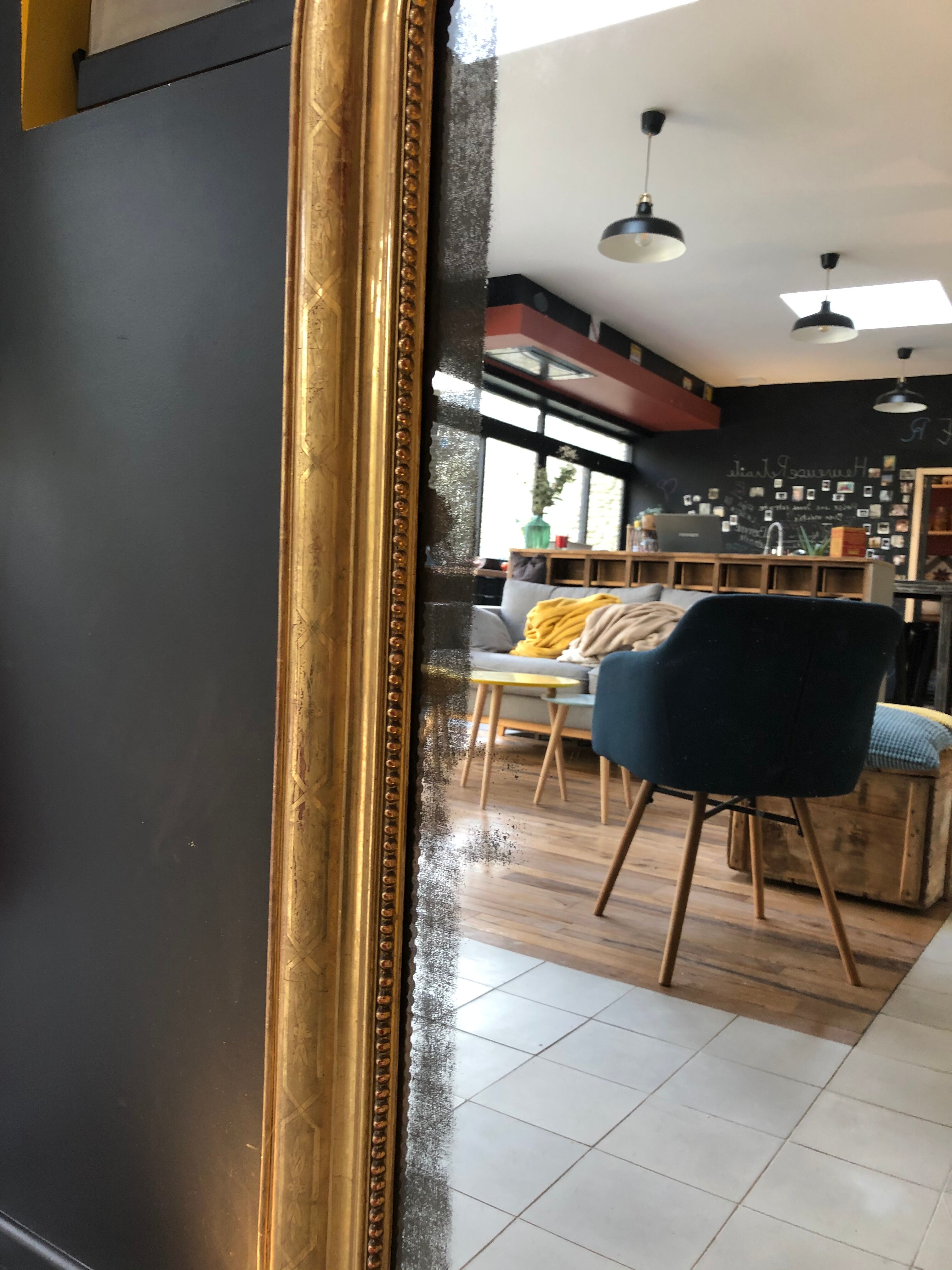 Louis Philippe mirror with gold leaf