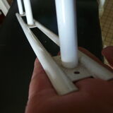 Coat rack in white lacquered metal 70s 3 hooks