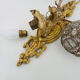 Pair of vintage wall lamps with pearl deer head and glass grapevines
